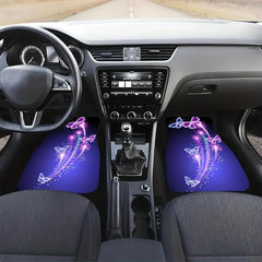 Butterfly Flower Car Floor Mats Set for Women Girly