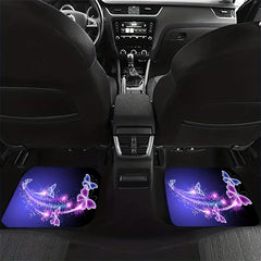 Butterfly Flower Car Floor Mats Set for Women Girly