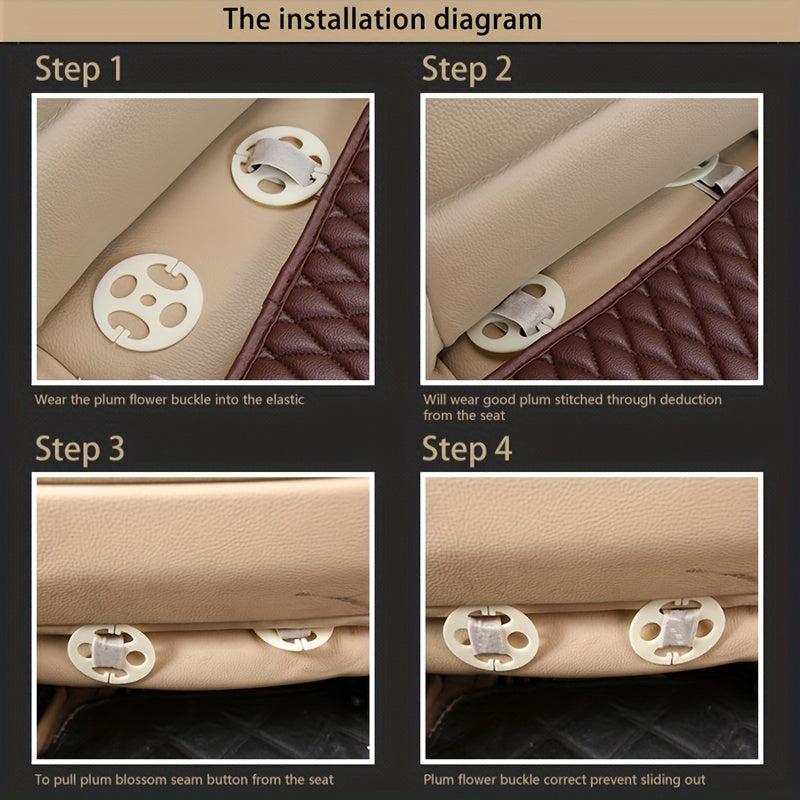 1pc Universal No Tie Non Slip Seat Cushion Automotive Leather Seat Covers