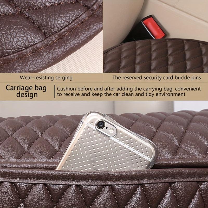 1pc Universal No Tie Non Slip Seat Cushion Automotive Leather Seat Covers