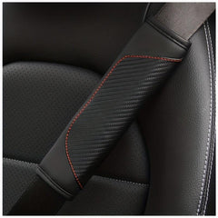 Carbon Fiber Leather Seat Belt Shoulder Cover Protector