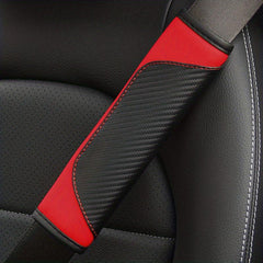 Carbon Fiber Leather Seat Belt Shoulder Cover Protector