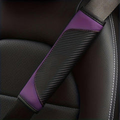 Carbon Fiber Leather Seat Belt Shoulder Cover Protector