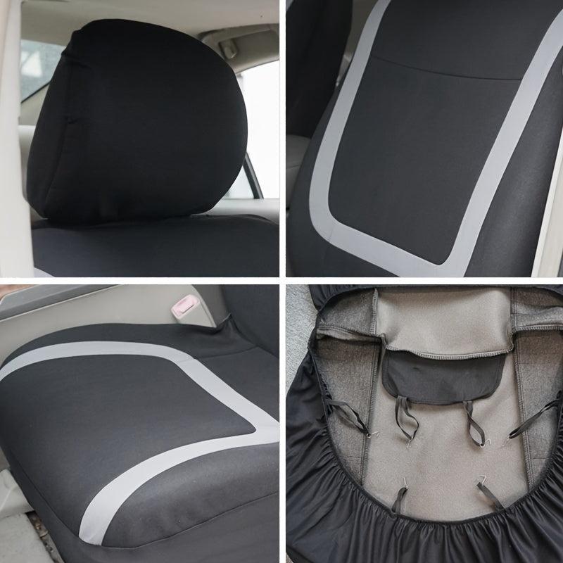 Polyester Car Seat Covers Full Set Gray Purple Red Universal Protector
