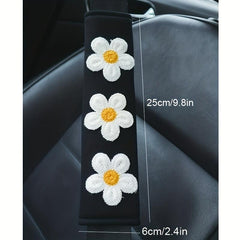 2pcs Ice Silk Flower Shoulder Pad Car Safety Belt Pad - Car Interior Accessories