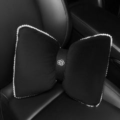 Bowknot Tea Flower Headrest Pillow Car Decor