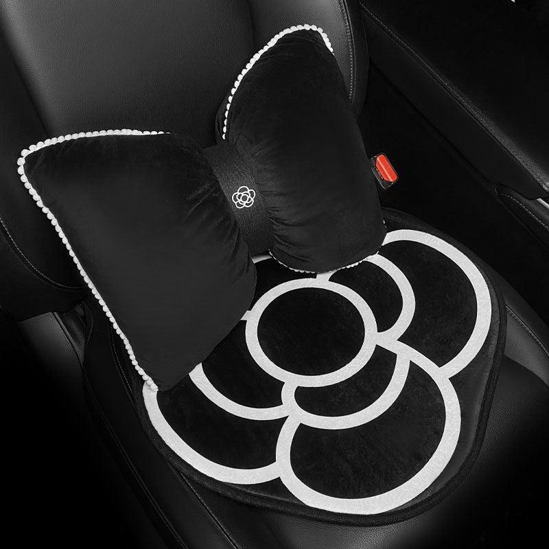Bowknot Tea Flower Headrest Pillow Car Decor