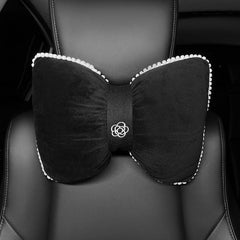 Bowknot Tea Flower Headrest Pillow Car Decor