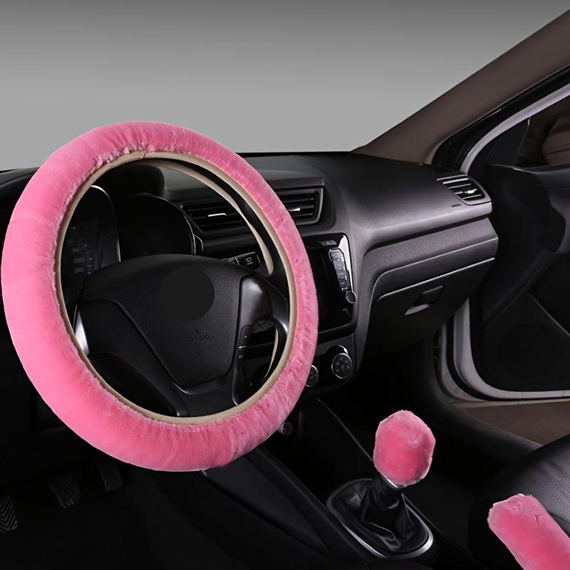 Winter Plush Steering Wheel Cover Three piece Set
