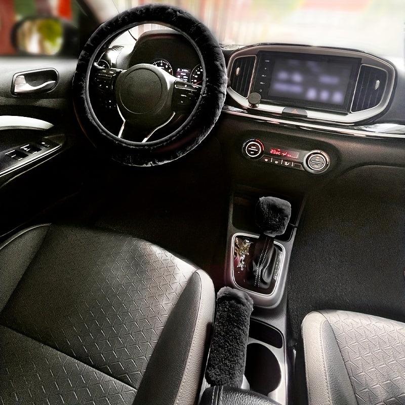 Winter Plush Steering Wheel Cover Three piece Set