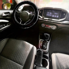 Winter Plush Steering Wheel Cover Three piece Set