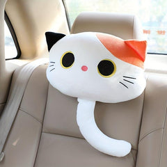 Cartoon Cat Car Headrest Neck Pillow Lumbar Cervical Seat Car Pillow