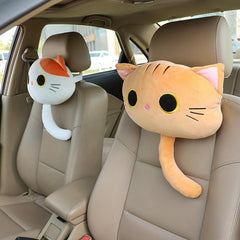 Cartoon Cat Car Headrest Neck Pillow Lumbar Cervical Seat Car Pillow