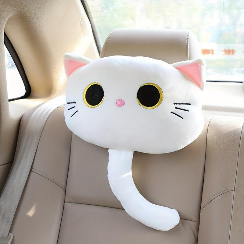 Cartoon Cat Car Headrest Neck Pillow Lumbar Cervical Seat Car Pillow