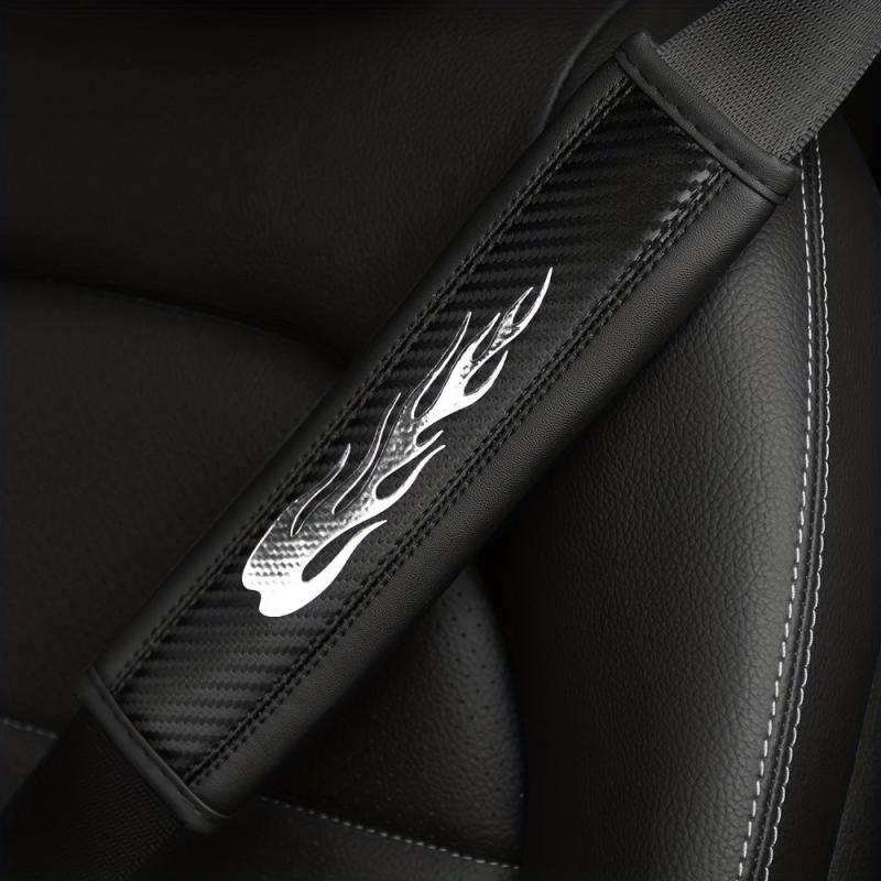 Carbon Fiber Leather Flame Car Seat Belt Shoulder Protector Cover