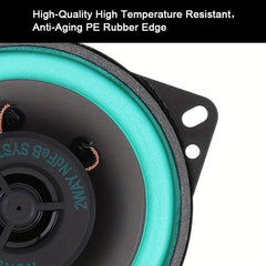 10 16 Cm 100W 2 Way Car HIFI Coaxial Speaker Green