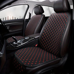 Car Seat Cushion w/ Backrest Universal Front Faux Leather Anti Slip Seat Cushion