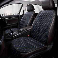 Car Seat Cushion w/ Backrest Universal Front Faux Leather Anti Slip Seat Cushion