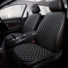 Car Seat Cushion w/ Backrest Universal Front Faux Leather Anti Slip Seat Cushion