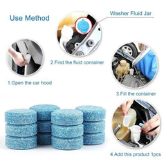 Effortlessly Clean Your Car Windshield with 20 Solid Cleaner Tablets