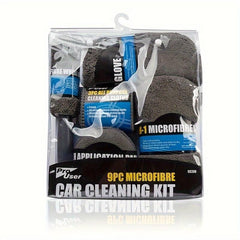 9pcs Car Wash Cleaning Tool Water Absorbent Detailing Tire Brush Towel
