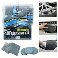 9pcs Car Wash Cleaning Tool Water Absorbent Detailing Tire Brush Towel