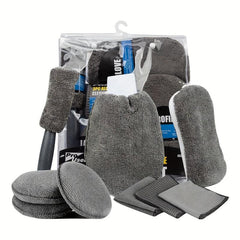 9pcs Car Wash Cleaning Tool Water Absorbent Detailing Tire Brush Towel
