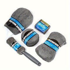 9pcs Car Wash Cleaning Tool Water Absorbent Detailing Tire Brush Towel