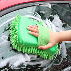 Ultra Absorbent Chenille Microfiber Wash Sponge For Car Detailing Green