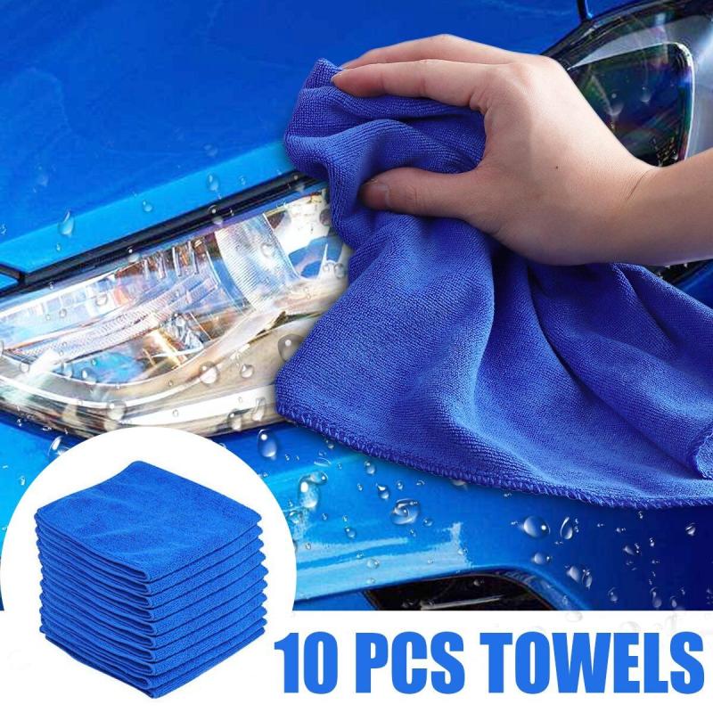 10pcs Microfiber Car Cleaning Towel for Automobile and Motorcycle Washing
