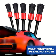 5pcs Detailing Brush Set Boar Hair Mixed Fiber Plastic Handle for Car Cleaning