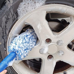 Microfiber Long Handle Tire Brush Cleaning Plush Tire Brush