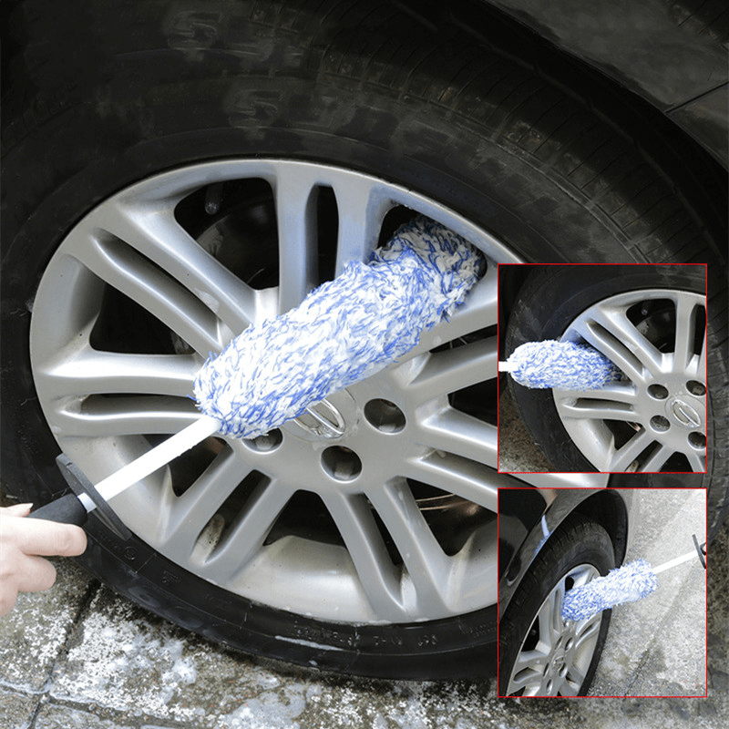 Microfiber Car Wash Brush with Soft Handle for Car Wheels
