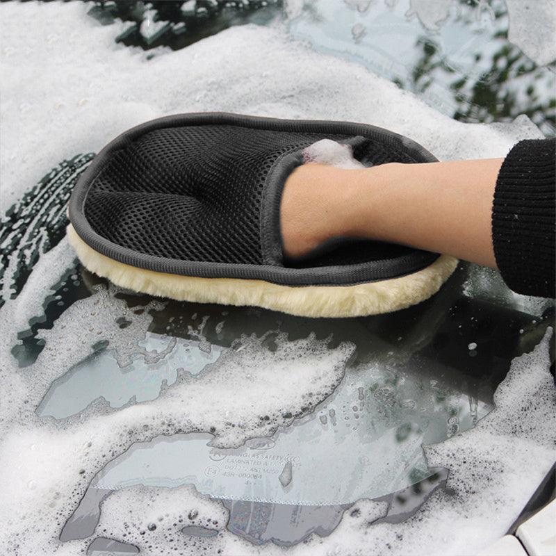 2pcs Car Brush Cleaner Wool Soft Gloves Car Cleaning