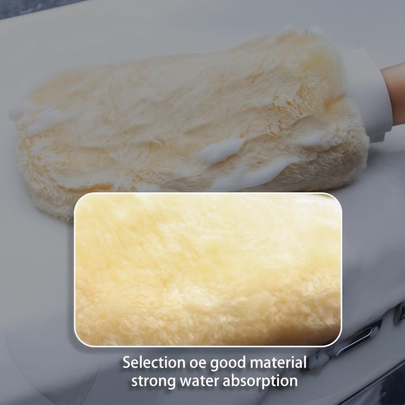 Waterproof Car Wash Microfiber Gloves Soft Thickened Wool Plush Cleaning Mit