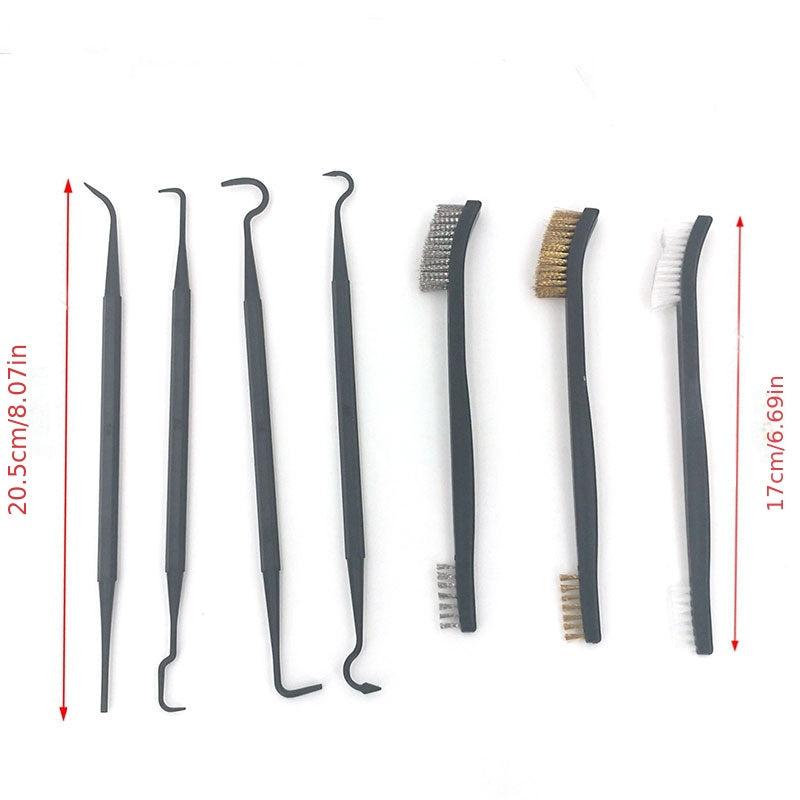 Car Detailing Cleaning Tool Set with Wire Brushes and Nylon Picks