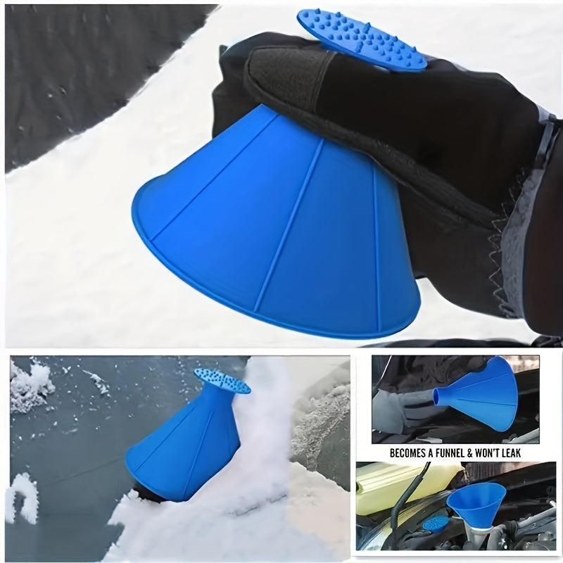 3pcs Car Window Windshield Magic Ice Scraping Funnel Snow Shovel