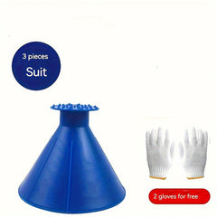 3pcs Car Window Windshield Magic Ice Scraping Funnel Snow Shovel