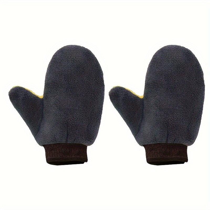 Coral Velvet Car Wash Bear Paw Gloves Cloth Towels