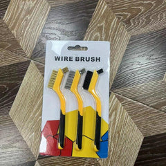 3Pcs Wire Brush Set with Curved Handle Grip for Rust Dirt & Paint Scrubbing
