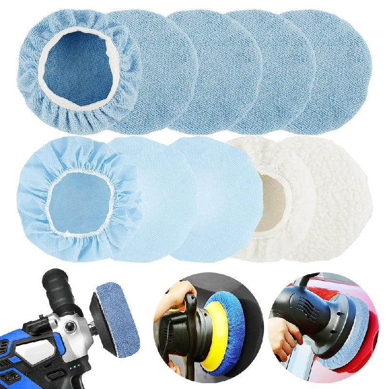 10pcs Car Polishing Pad Ultra fine Fiber Soft Wool Wax Cleaning Buffer Cover