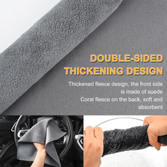5 Pack Double Sided Car Wash Towels Soft Absorbent Coral Fleece