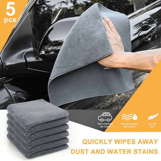 5 Pack Double Sided Car Wash Towels Soft Absorbent Coral Fleece