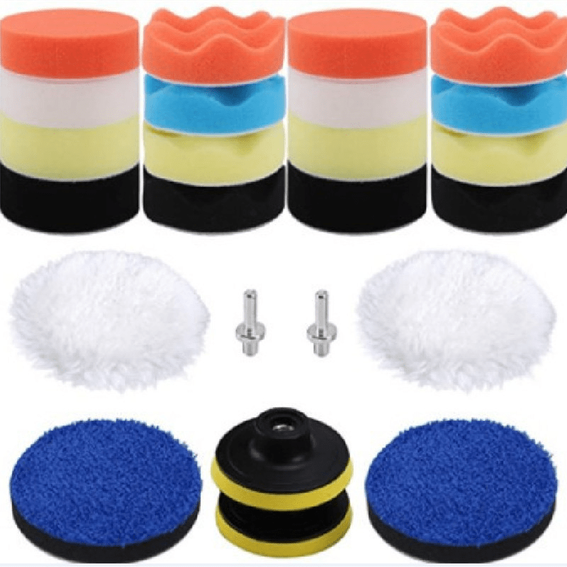 20-Piece Car Beauty Waxing Plate Set Polished Sponge Pad Self-Adhesive