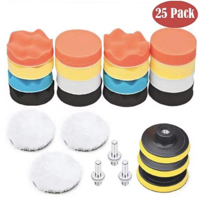 20-Piece Car Beauty Waxing Plate Set Polished Sponge Pad Self-Adhesive