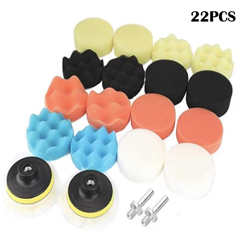 20-Piece Car Beauty Waxing Plate Set Polished Sponge Pad Self-Adhesive