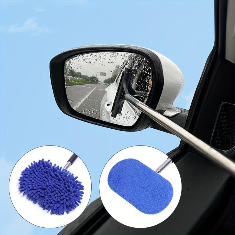3 In 1 Car Window Cleaner Brush Kit Microfiber Wash Tool Long Handle