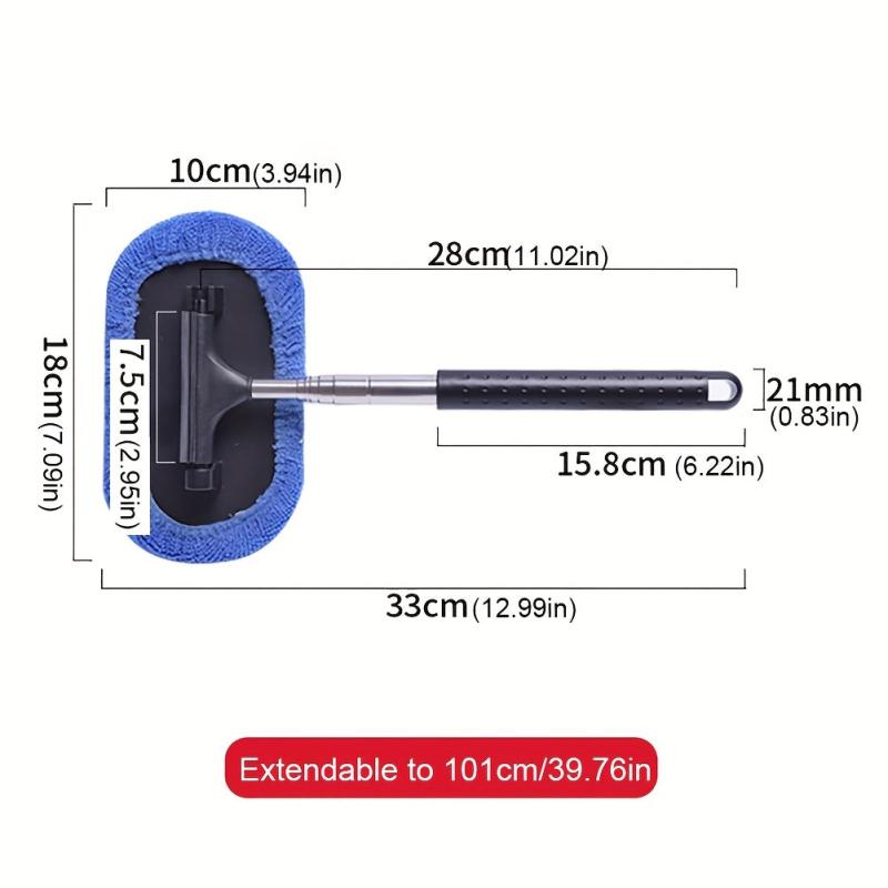 3 In 1 Car Window Cleaner Brush Kit Microfiber Wash Tool Long Handle