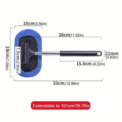 3 In 1 Car Window Cleaner Brush Kit Microfiber Wash Tool Long Handle