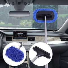 3 In 1 Car Window Cleaner Brush Kit Microfiber Wash Tool Long Handle